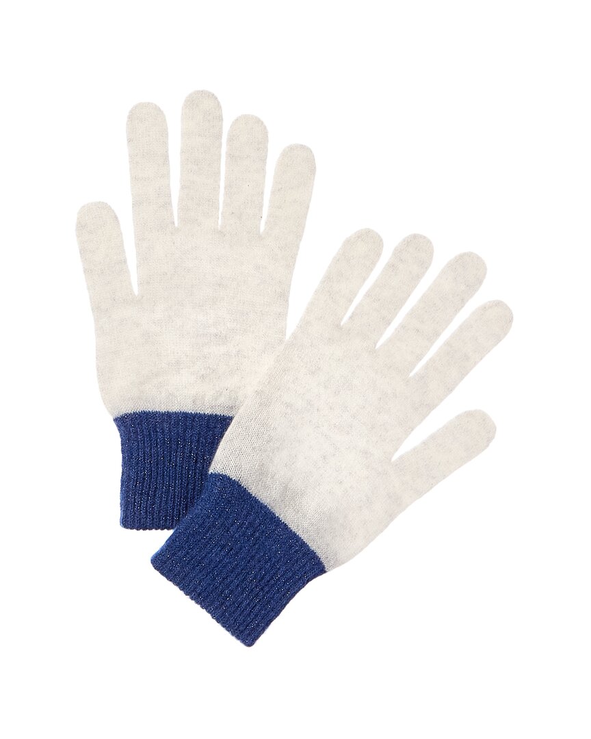 Brodie Cashmere Lurex Cuff Cashmere Gloves In Grey