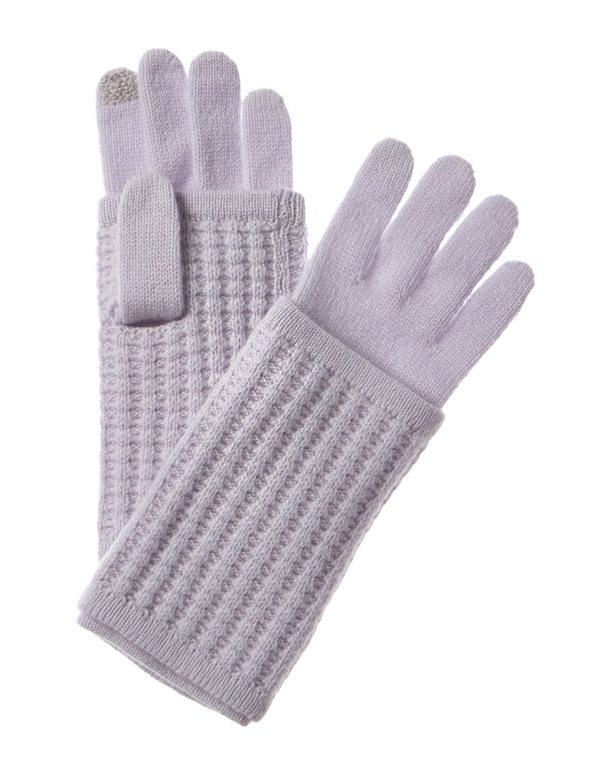 Shop Hannah Rose Waffle Stitch 3-in-1 Cashmere Tech Gloves In Grey