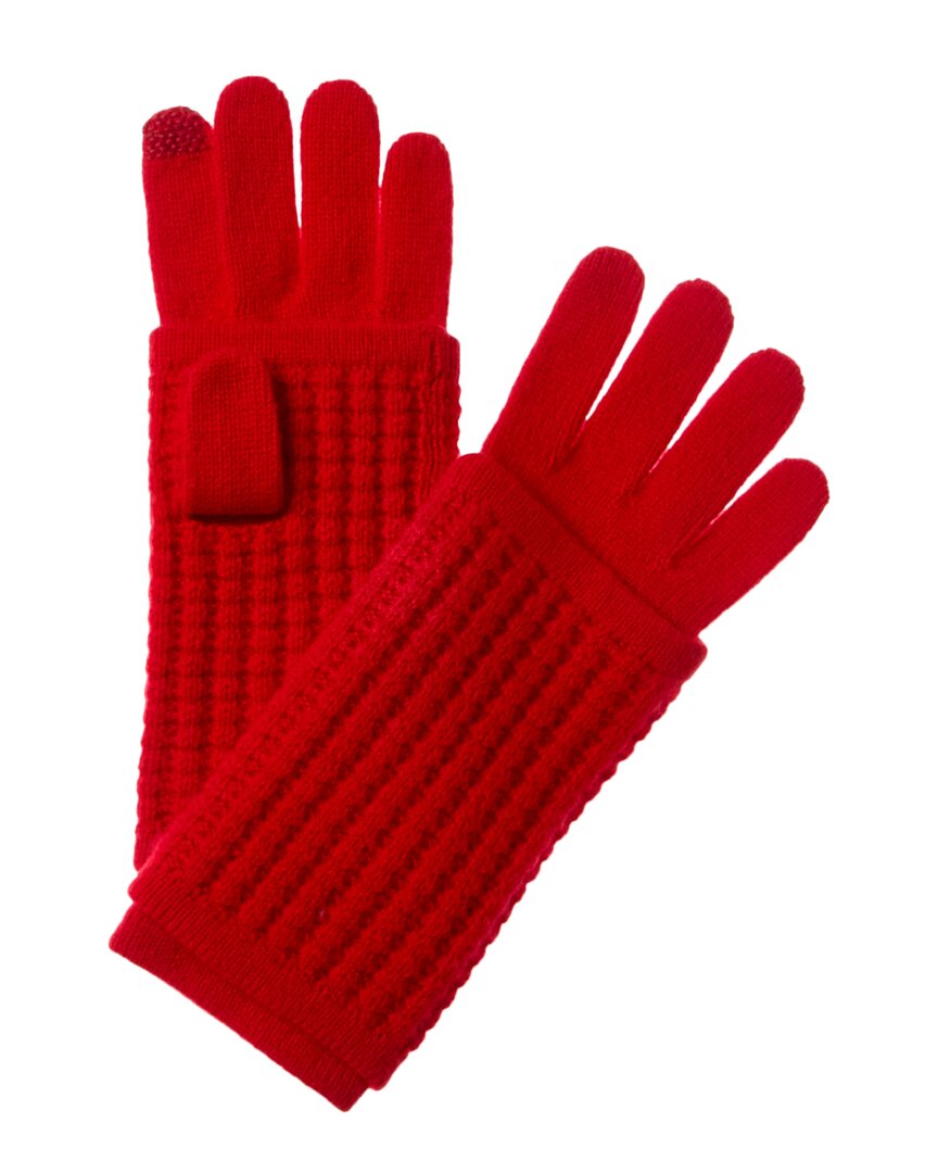 Hannah Rose Waffle Stitch 3-in-1 Cashmere Tech Gloves