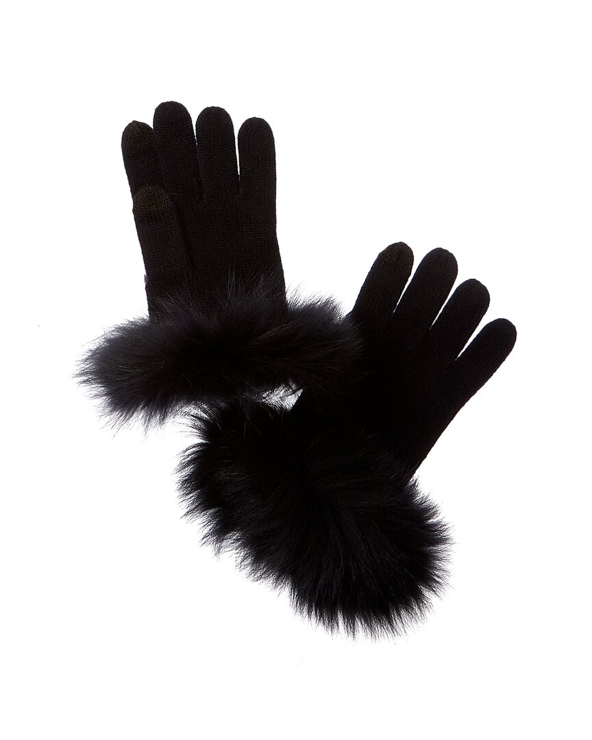 Sofia Cashmere Sofiacashmere Tech Cashmere Gloves In Blue
