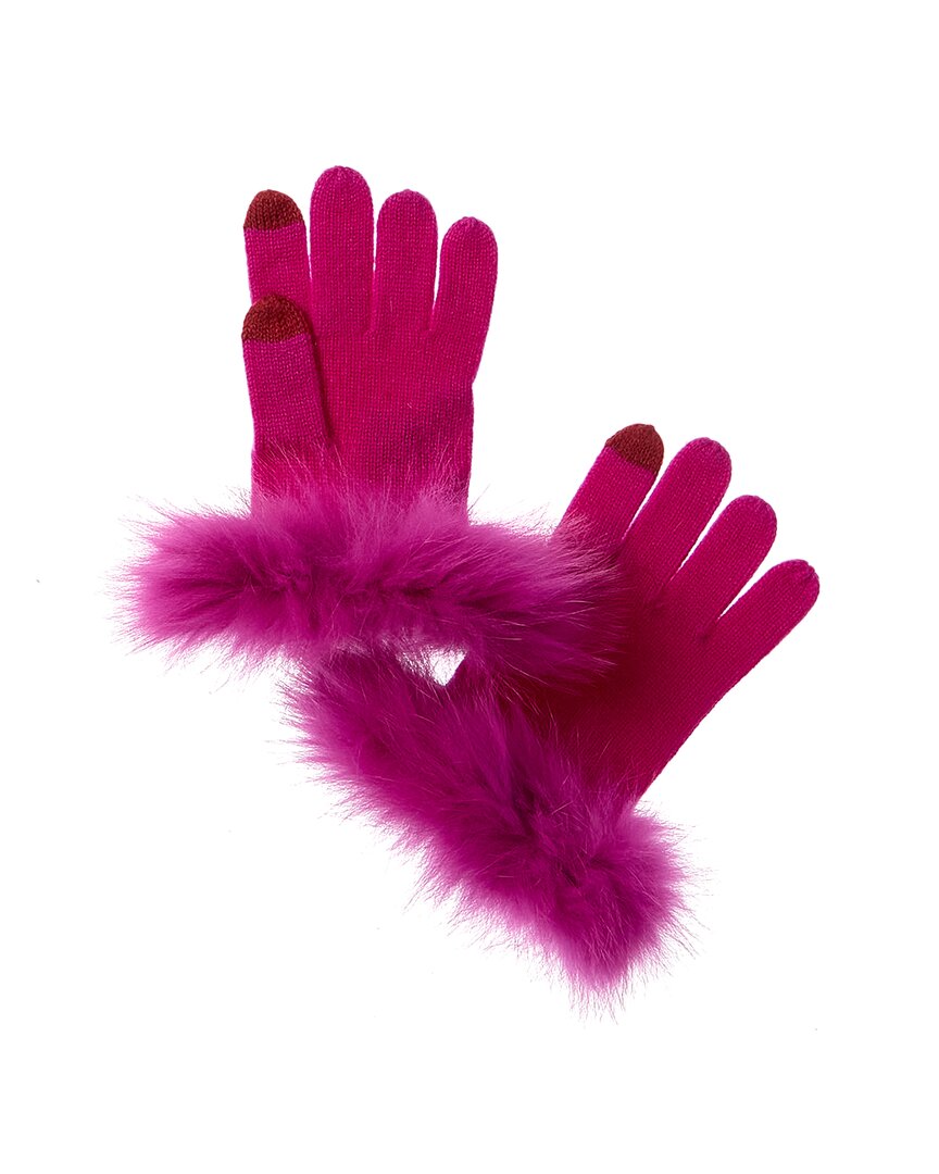 Sofia Cashmere Sofiacashmere Tech Cashmere Gloves In Pink
