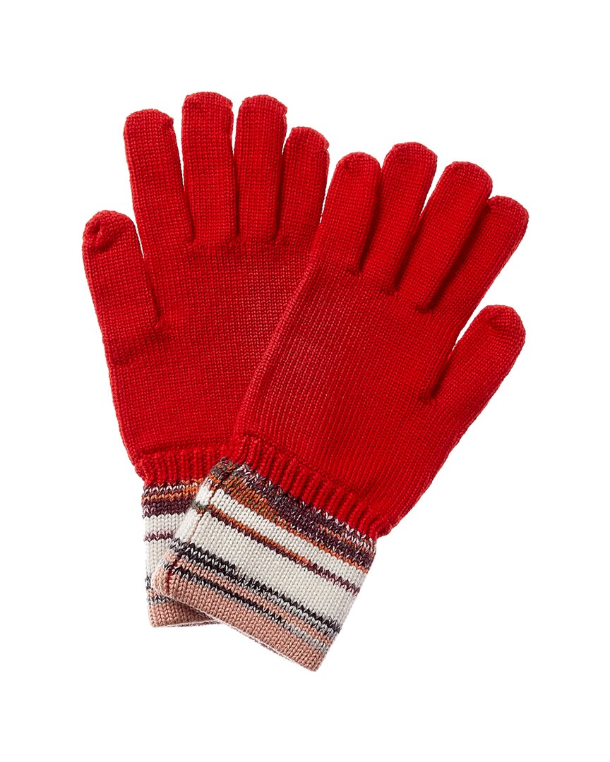 Shop Missoni Wool-blend Gloves In Red