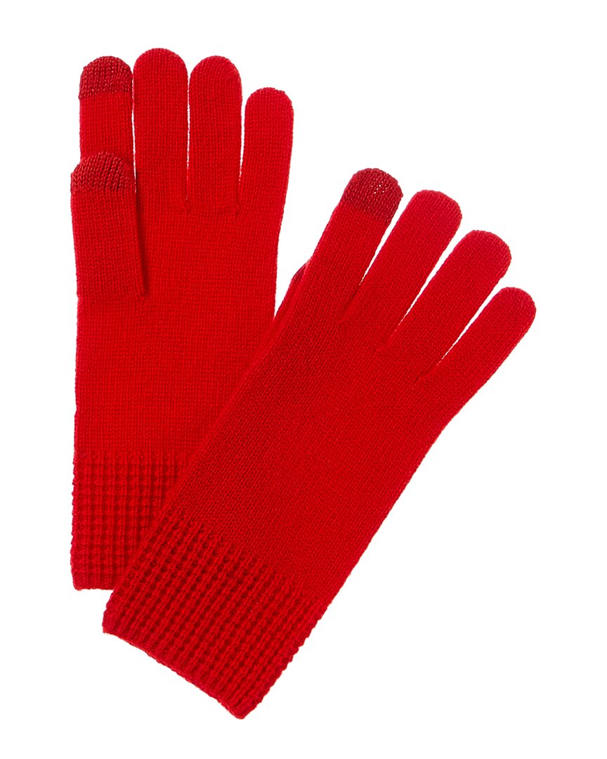 Phenix Waffle Cuff Cashmere Tech Gloves In Red