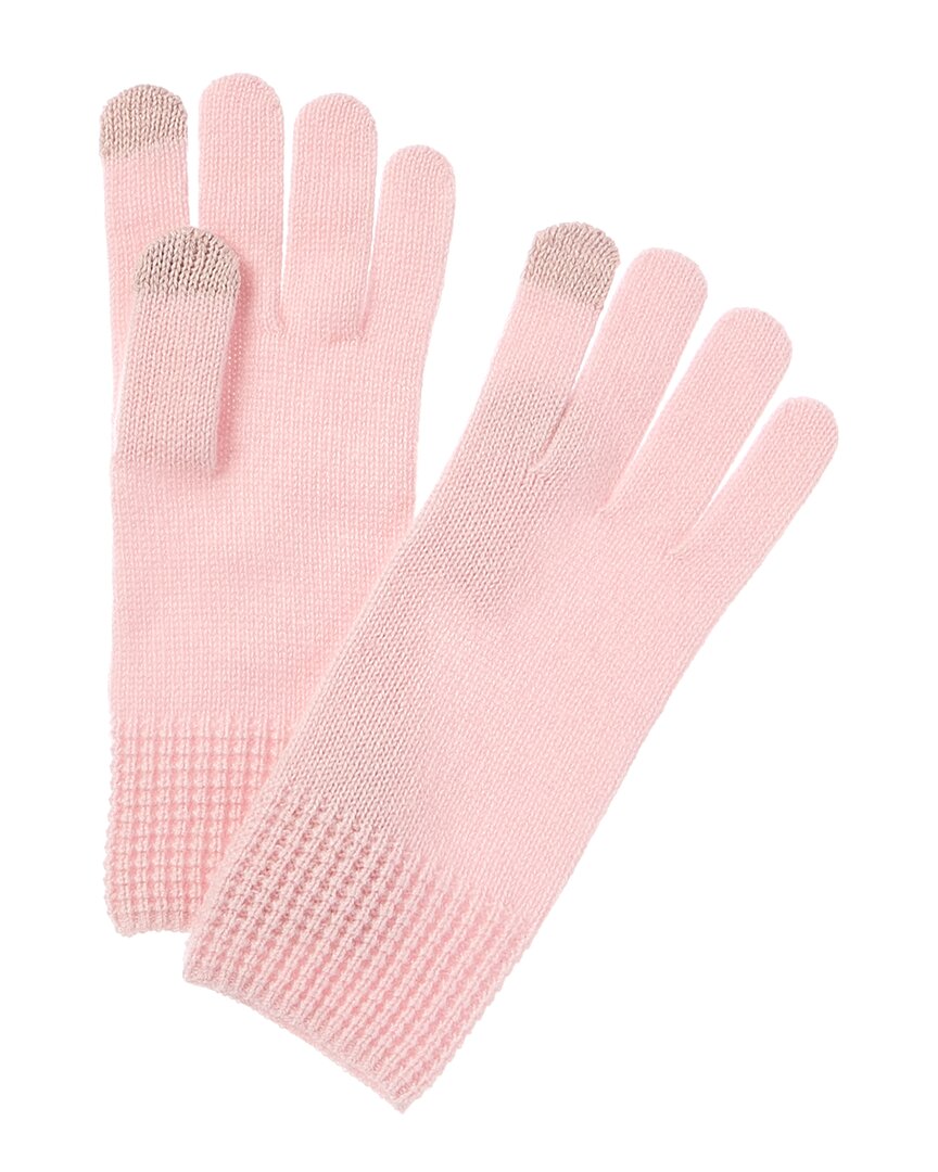 Phenix Waffle Cuff Cashmere Tech Gloves In Pink