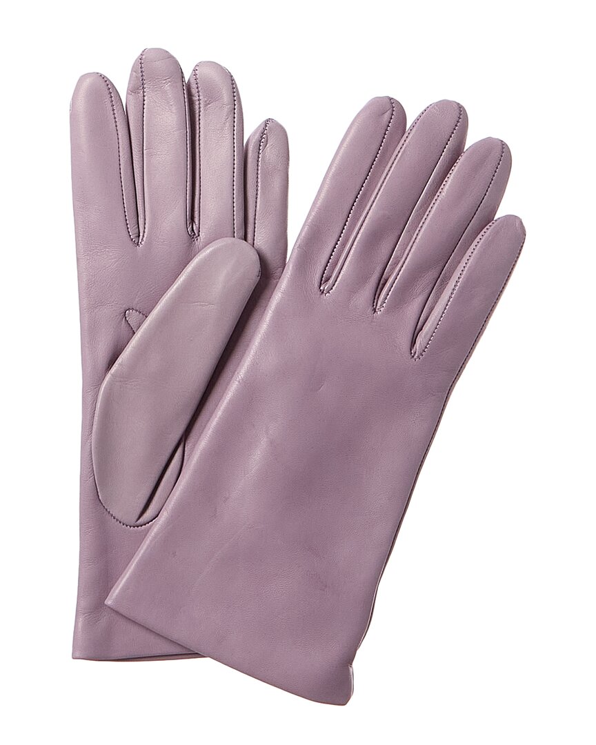 Portolano Cashmere-lined Leather Gloves In Green