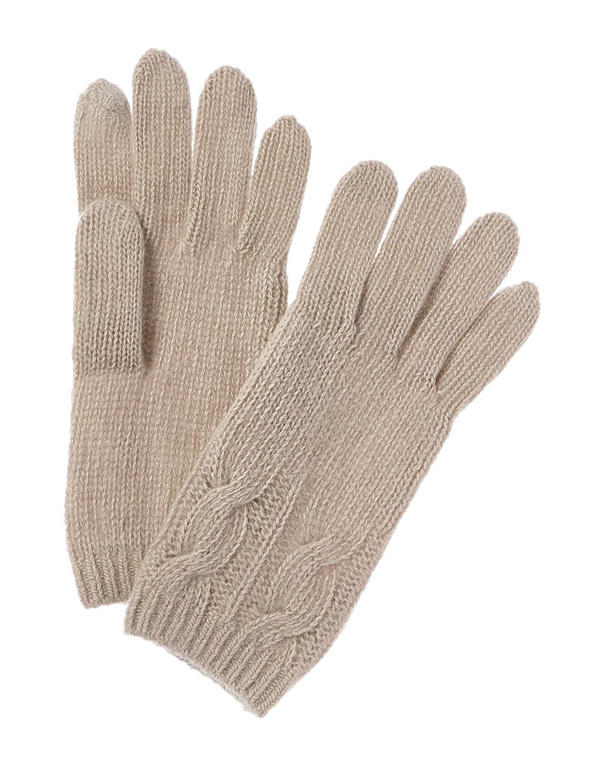 Portolano Cable Cashmere Tech Gloves In Grey