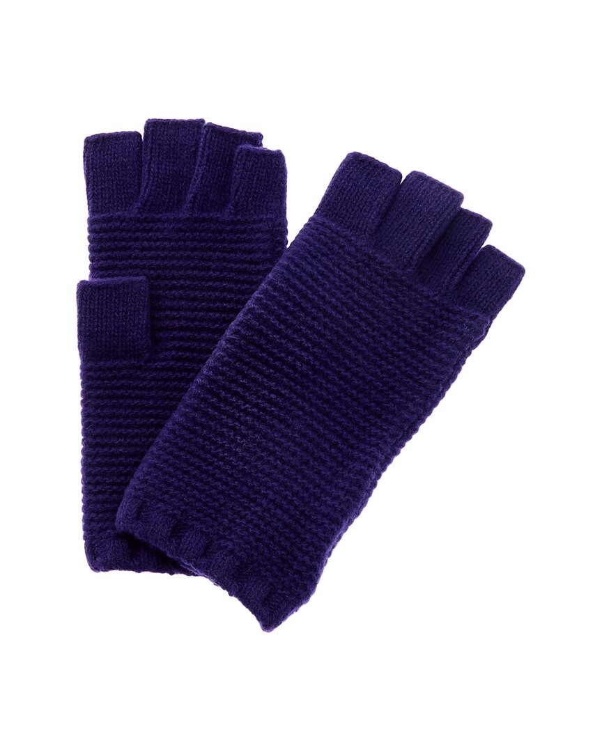 Portolano Stitched Cashmere Fingerless Gloves In Pink