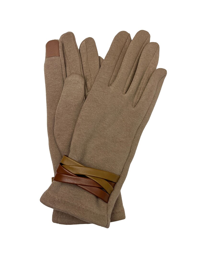 Marcus Adler Women's Bow Velvet Touchscreen Gloves In Brown