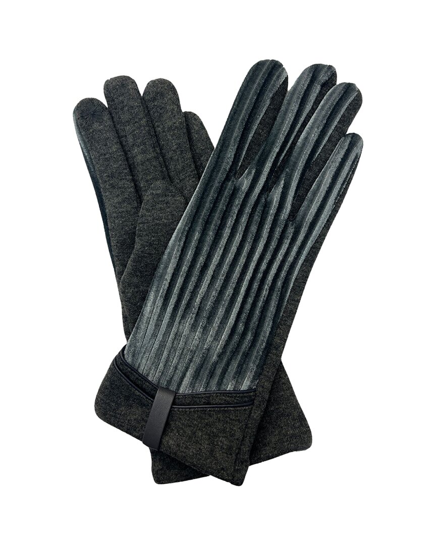 Marcus Adler Women's Bow Velvet Touchscreen Gloves In Grey