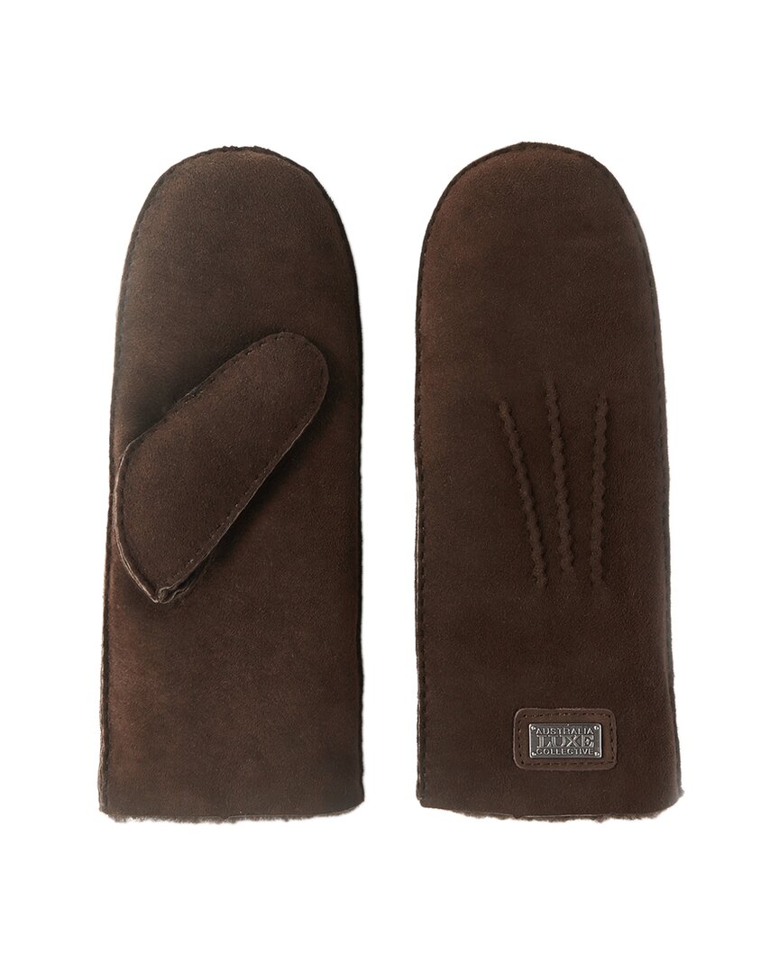Australia Lux E Collective Sheepskin Mittens In Brown