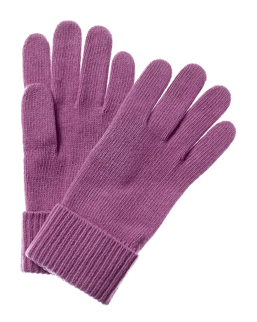 Shop Portolano Cashmere Knit Gloves In Purple