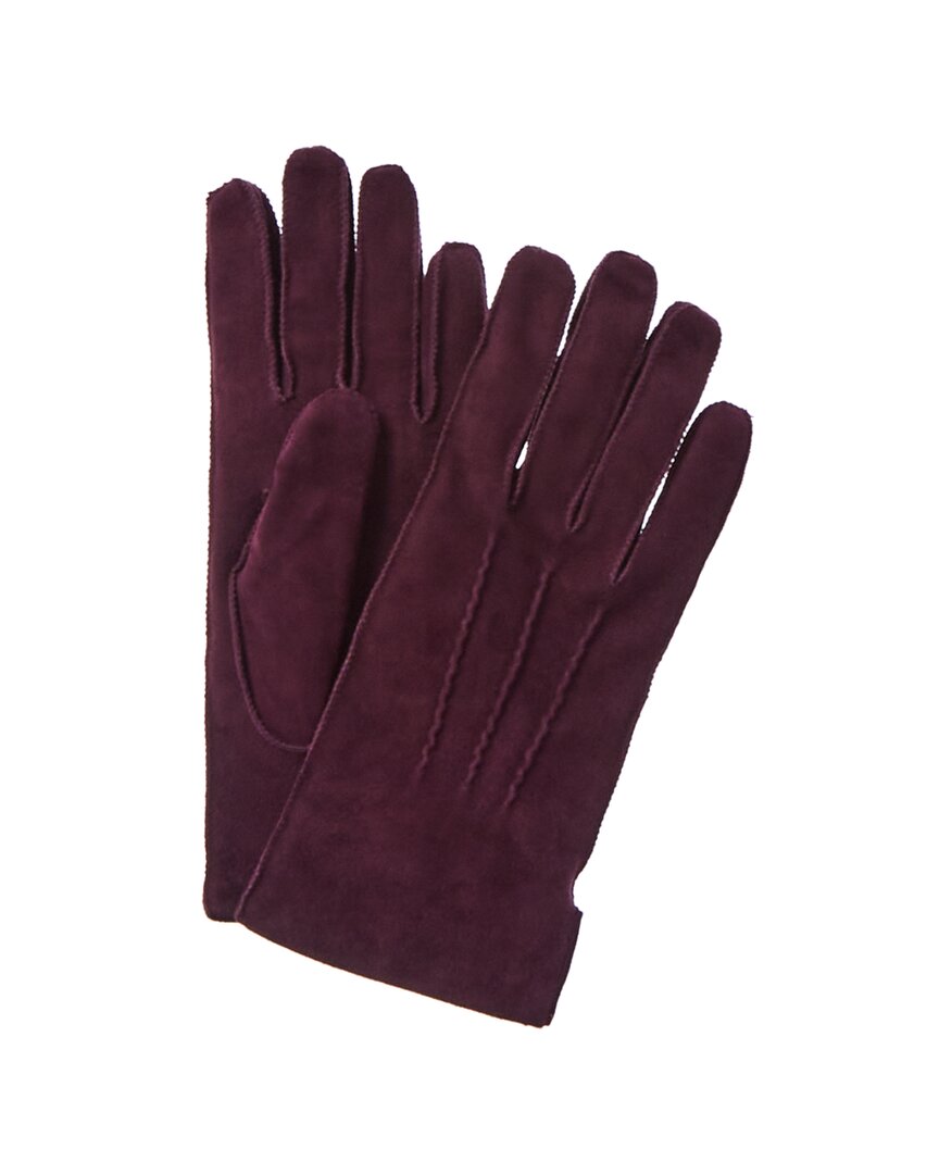 Portolano Suede Gloves In Purple