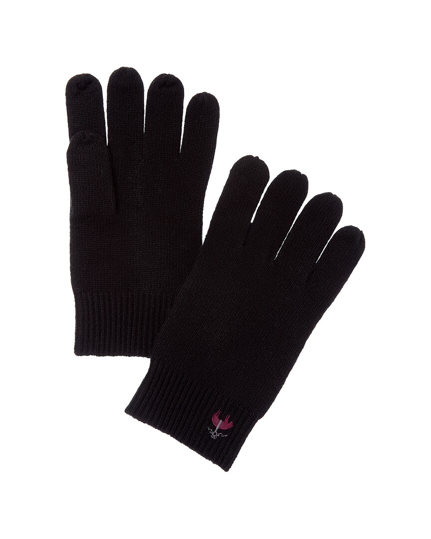 Brooks Brothers Core Rib Wool & Cashmere-blend Glover In Black