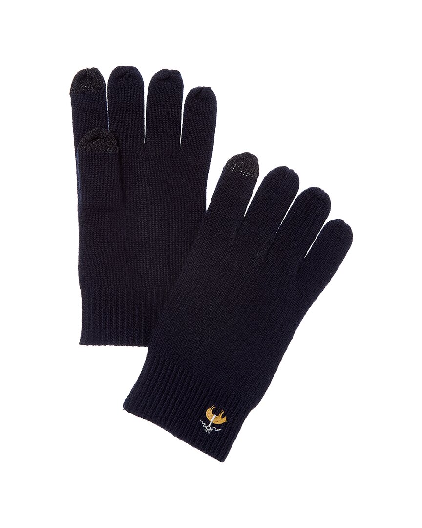 Brooks Brothers Core Rib Wool & Cashmere-blend Glover In Blue