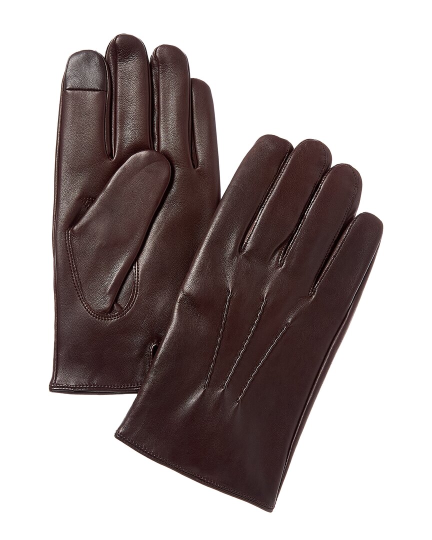Brooks Brothers Classic Cashmere-lined Leather Gloves In Brown