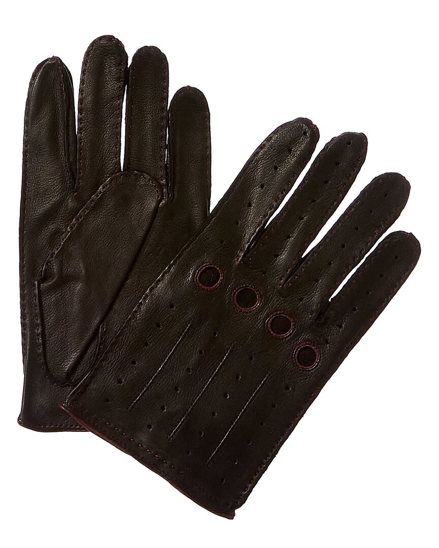 Hickey Freeman Unlined Leather Driver Gloves In Black