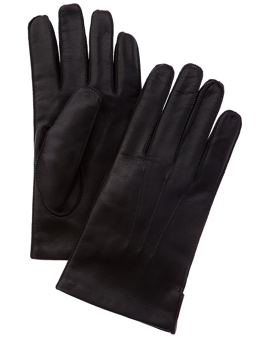 Portolano Tech Leather Gloves In Black