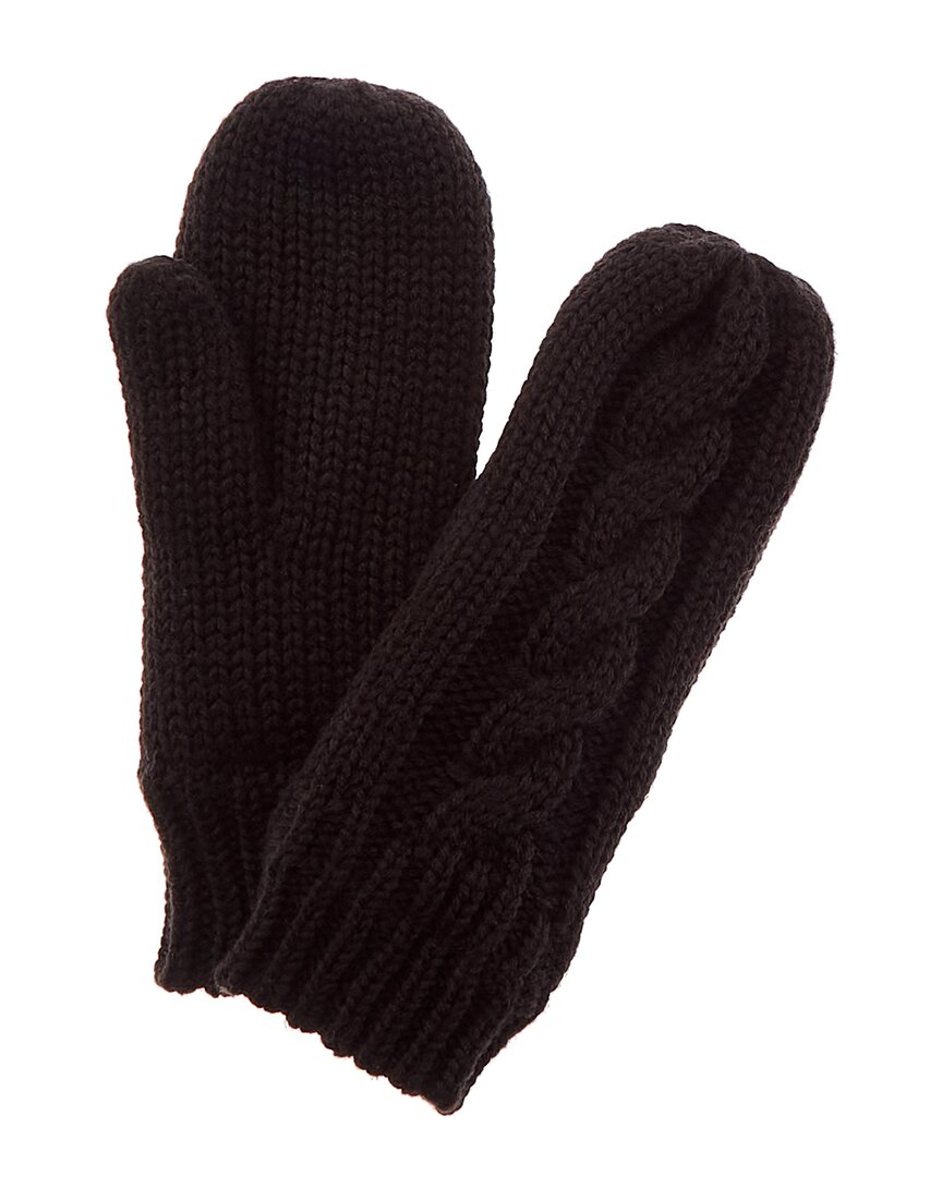 Shop Hat Attack Cable Knit Lined Mittens In Black