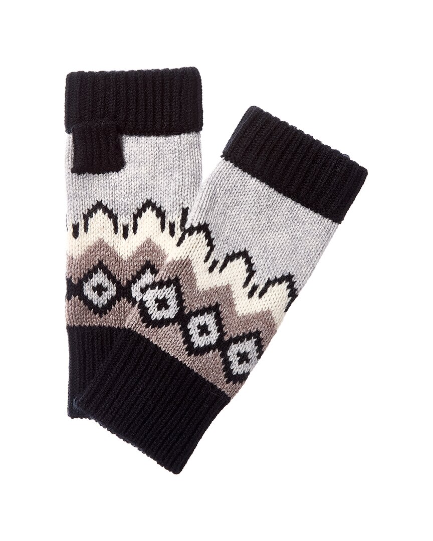 Forte Cashmere Alpine Cashmere Fingerless Gloves In Black