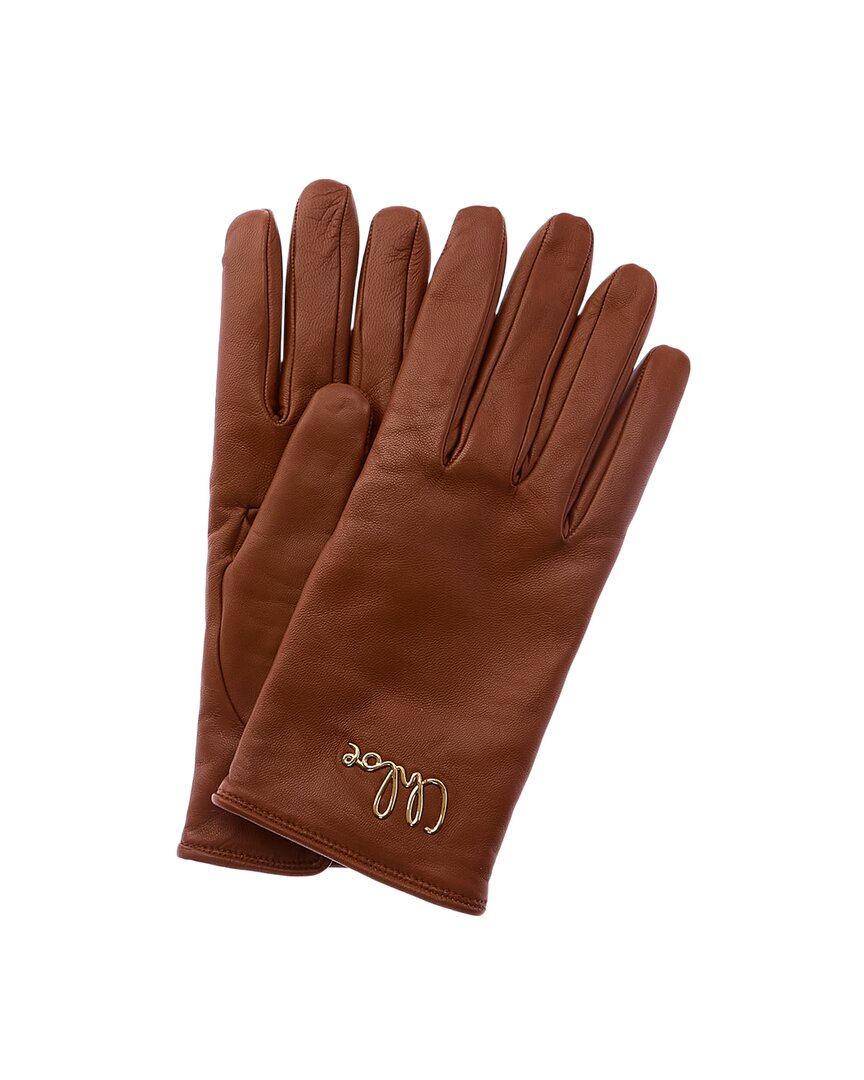 Chloé Iconic Wool-lined Leather Gloves