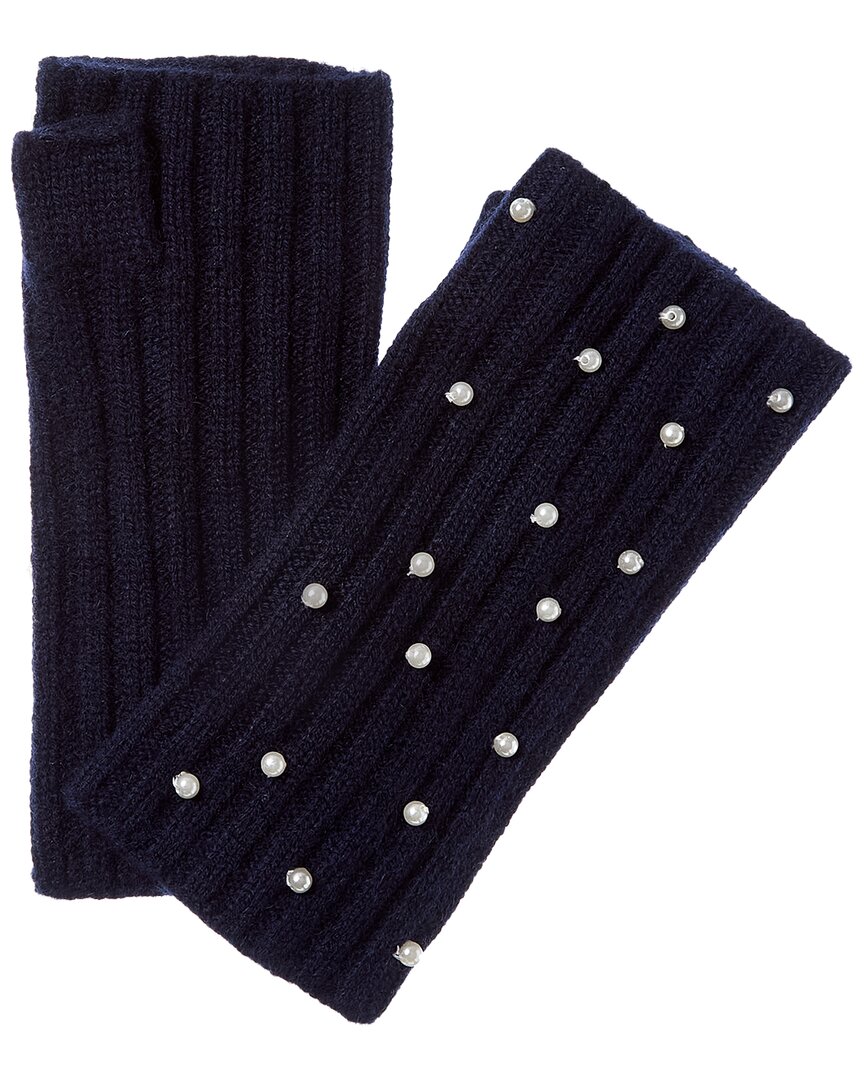 Sofia Cashmere Sofiacashmere 2x2 Rib Fingerless Cashmere Glove In Brown