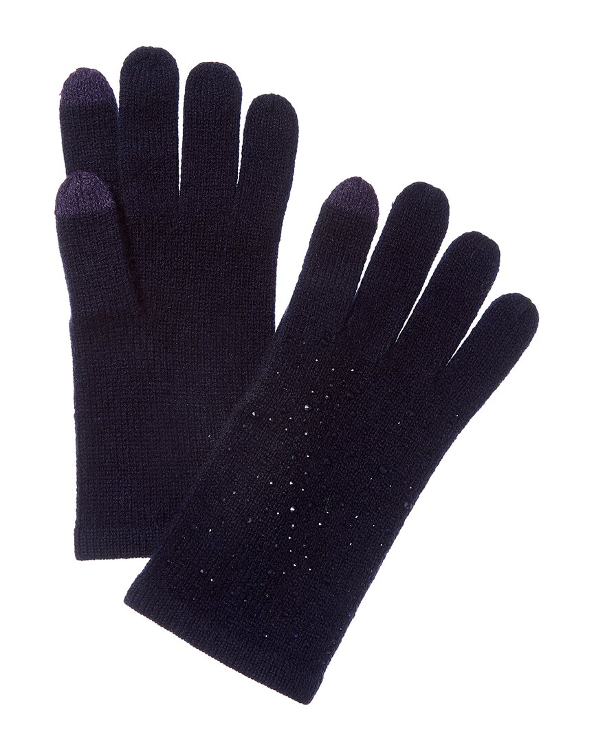 Sofia Cashmere Sofiacashmere Scattered Heat Set Cashmere Glove In Navy