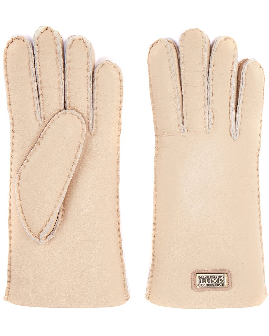 Australia Luxe Collective Sheepskin Gloves In Brown