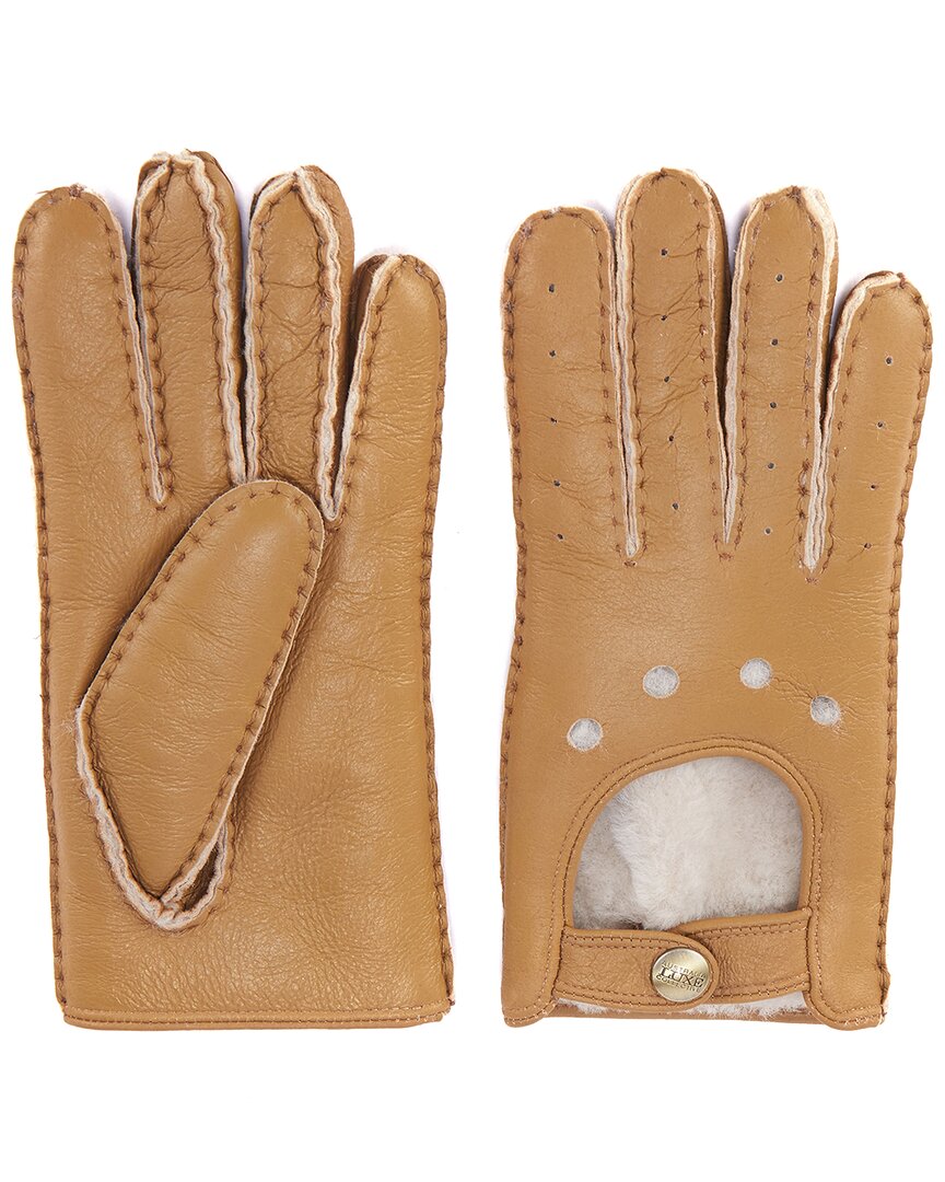 Australia Luxe Collective Sheepskin Moto Gloves In Brown