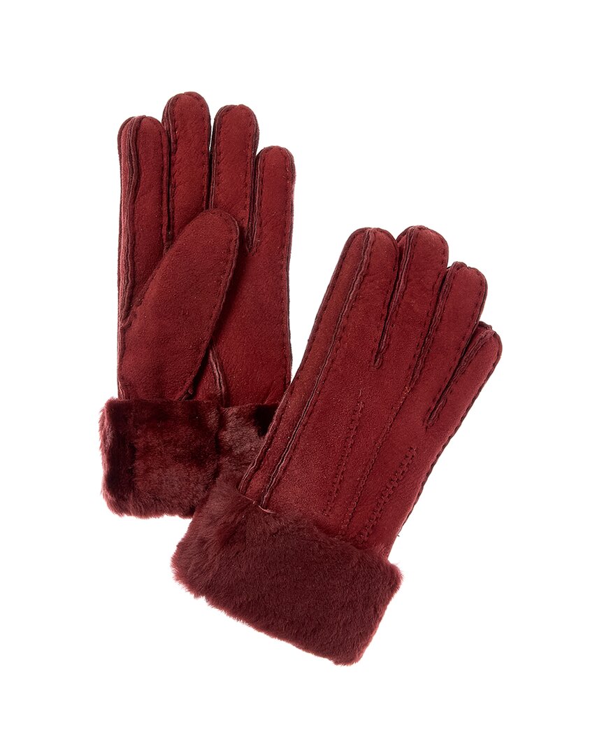 Surell Accessories Shearling Gloves In Brown