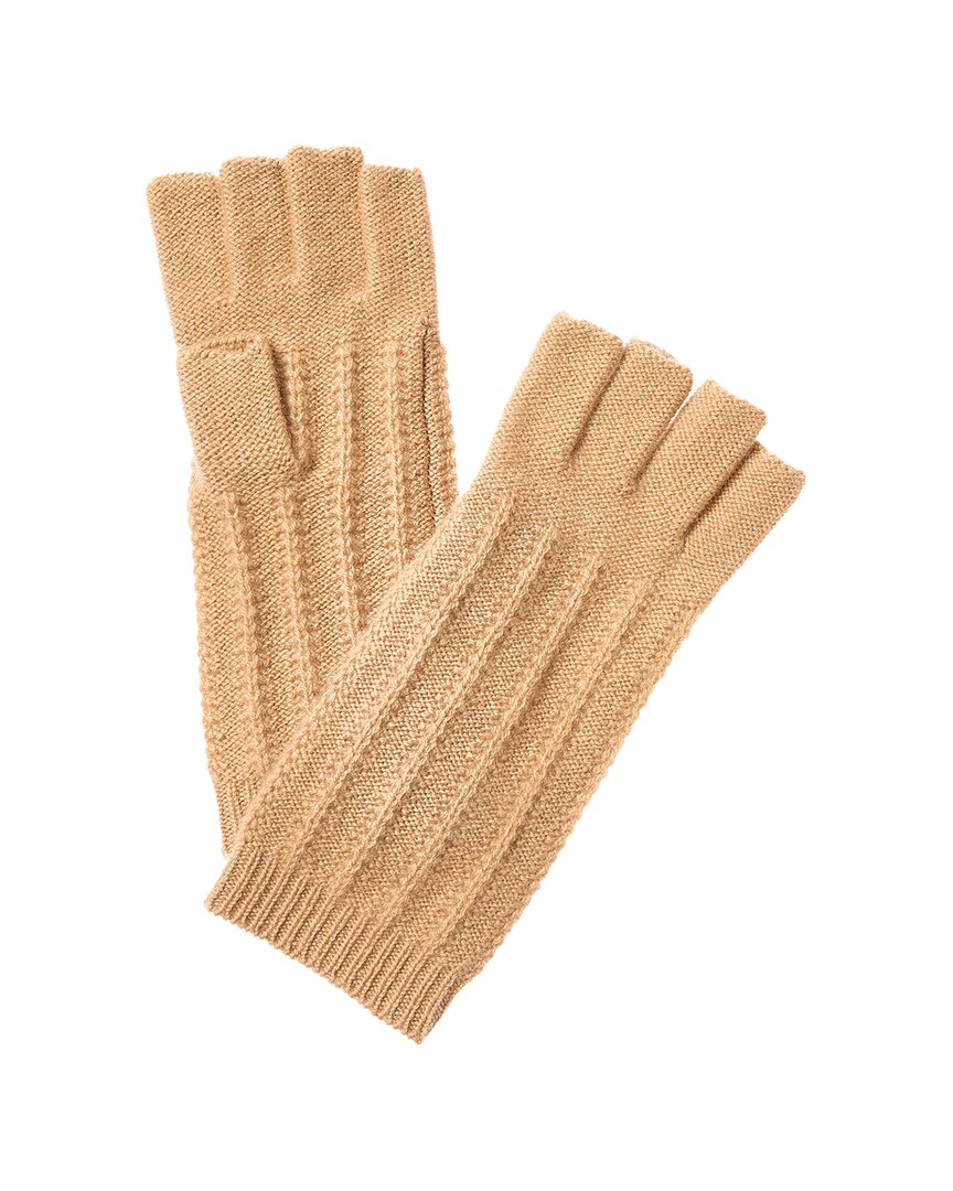 Hannah Rose Vertical Texture Fingerless Glove In Brown