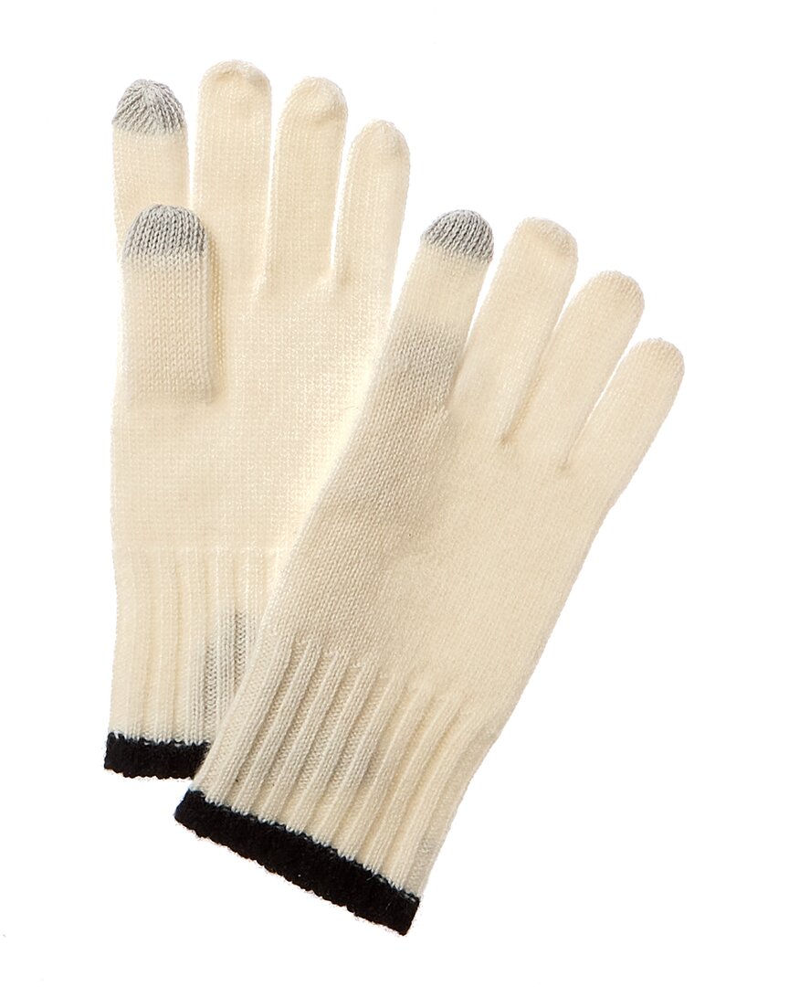 Phenix Jersey Tipped Cashmere Tech Gloves In White