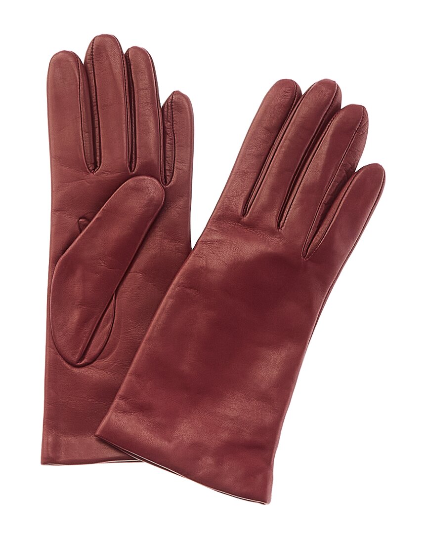Portolano Cashmere-lined Leather Gloves In Pink
