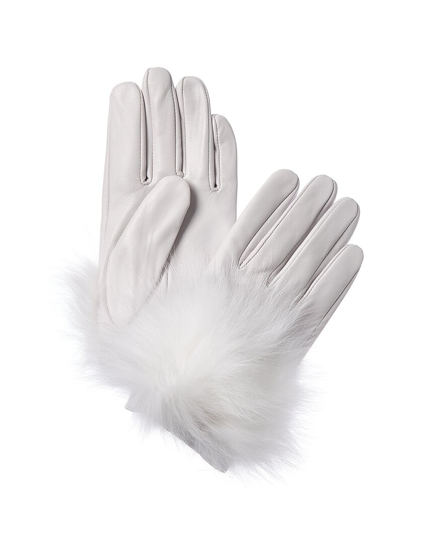 La Fiorentina Leather Gloves In White
