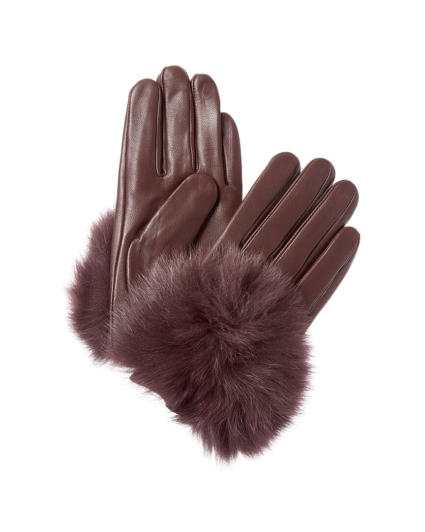 La Fiorentina Leather Gloves In Brown