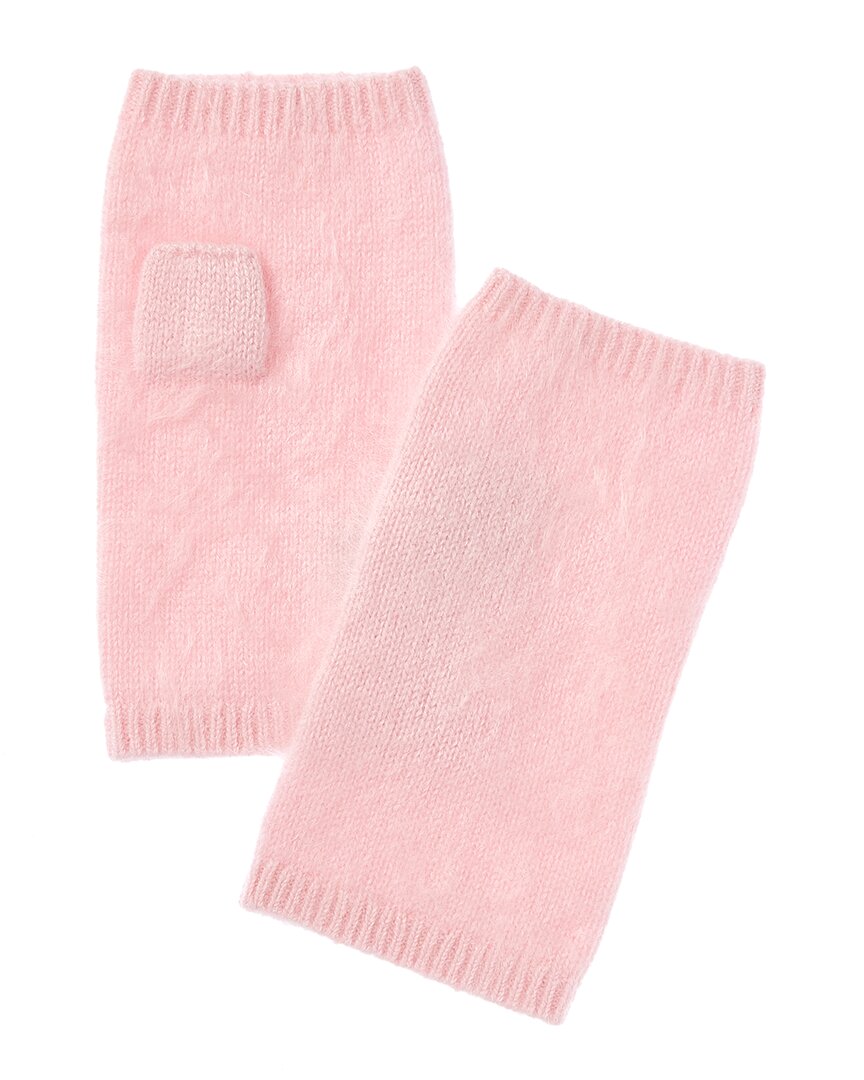 Amicale Cashmere Brushed Cashmere Armwarmers In Pink