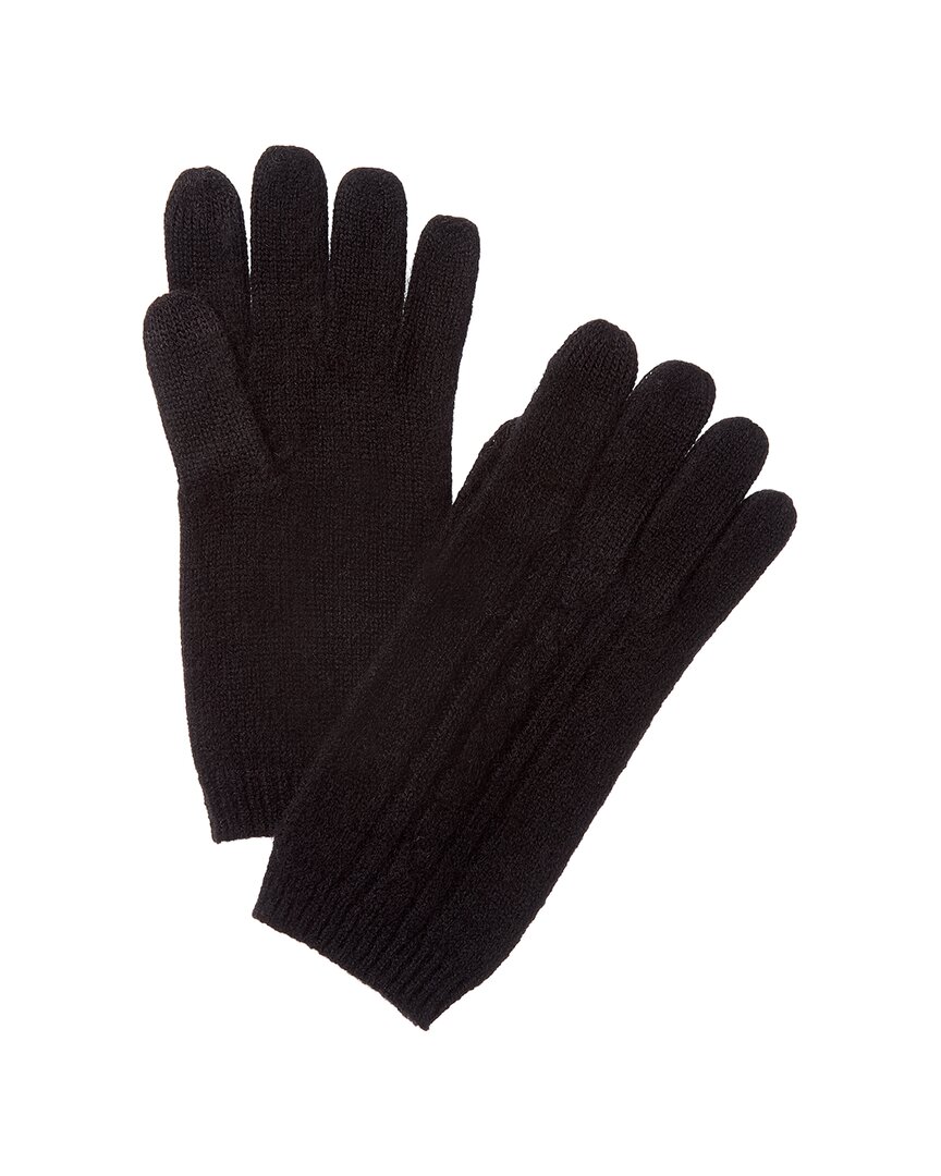 Phenix Placed Cable Touch Tech Cashmere Gloves In Black
