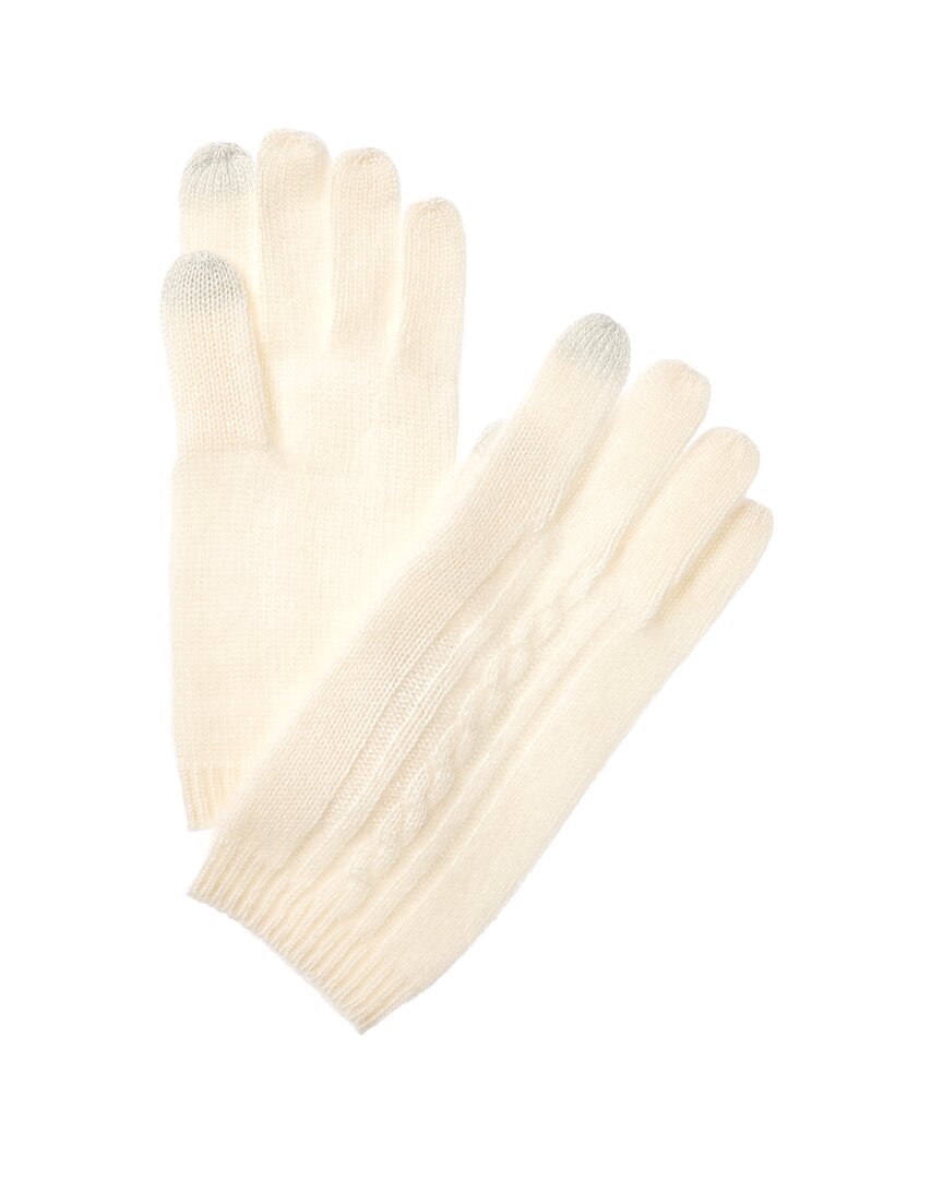 Phenix Placed Cable Touch Tech Cashmere Gloves In Neutral