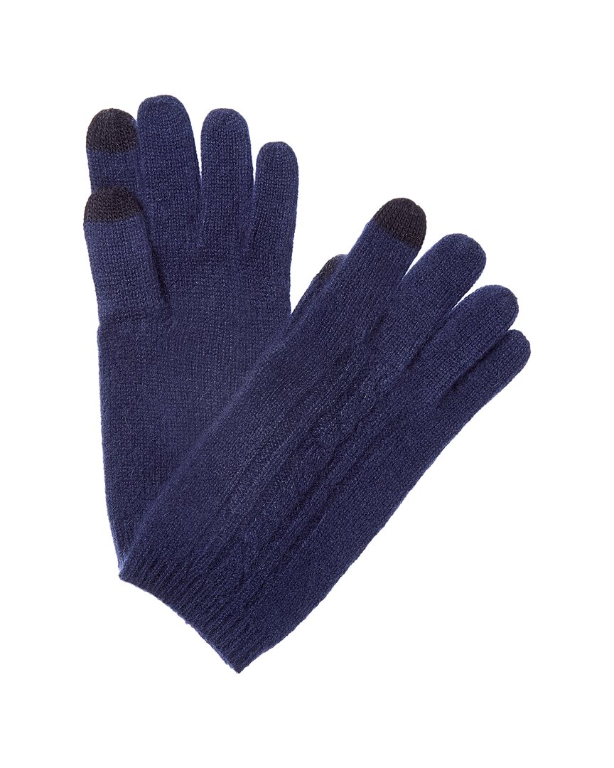 Phenix Placed Cable Touch Tech Cashmere Gloves In Blue