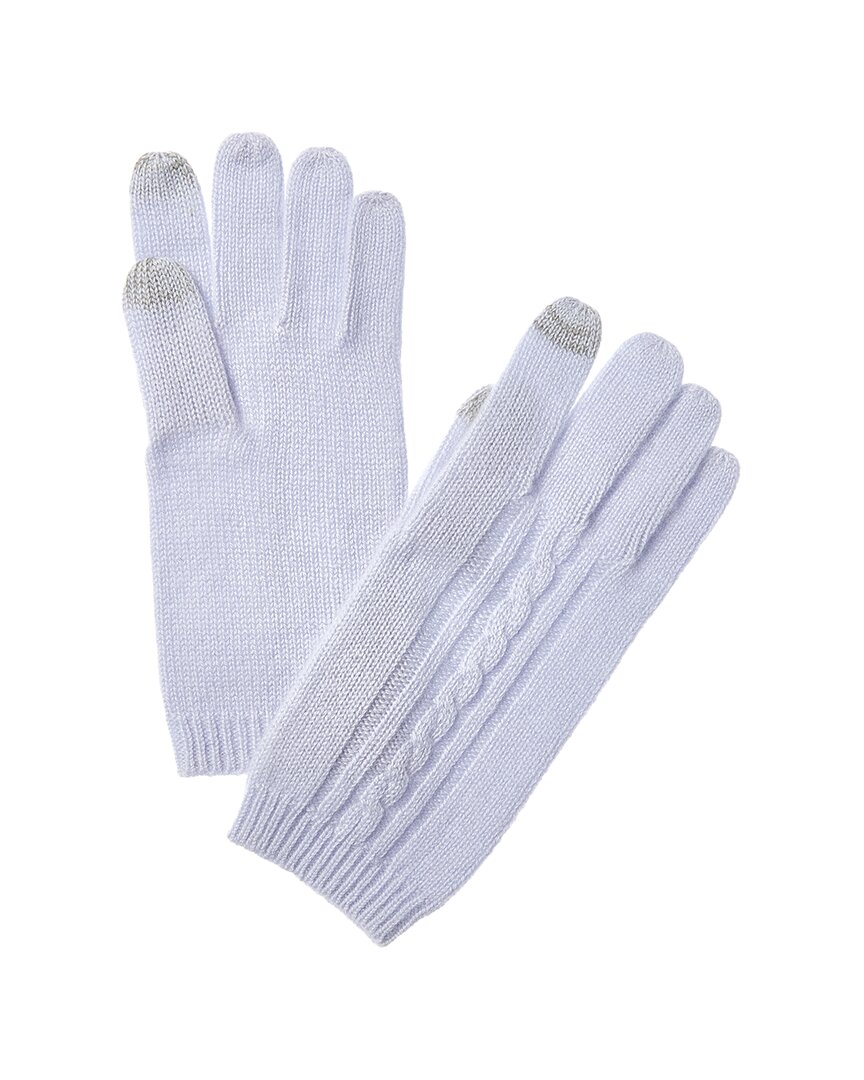 Phenix Placed Cable Touch Tech Cashmere Gloves In Blue