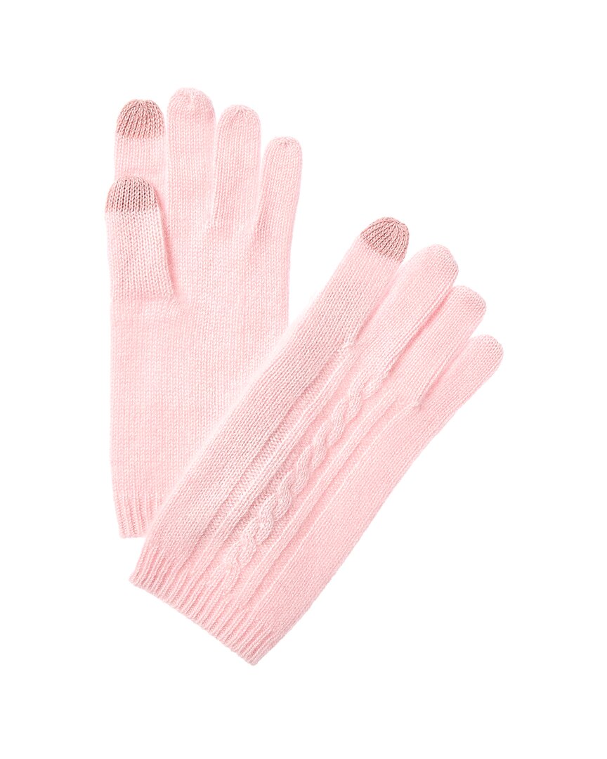 Phenix Placed Cable Touch Tech Cashmere Gloves In Pink