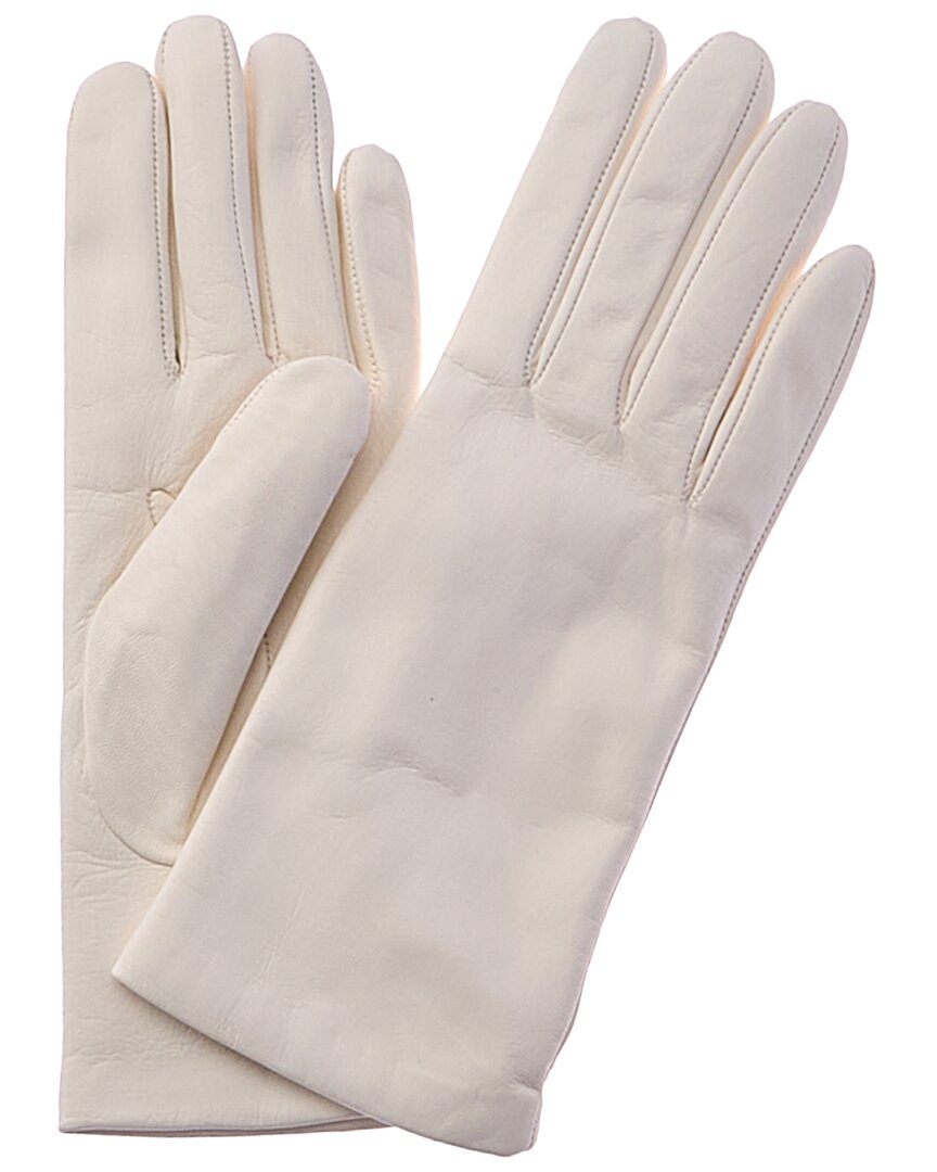 Portolano Cashmere-lined Leather Gloves In White