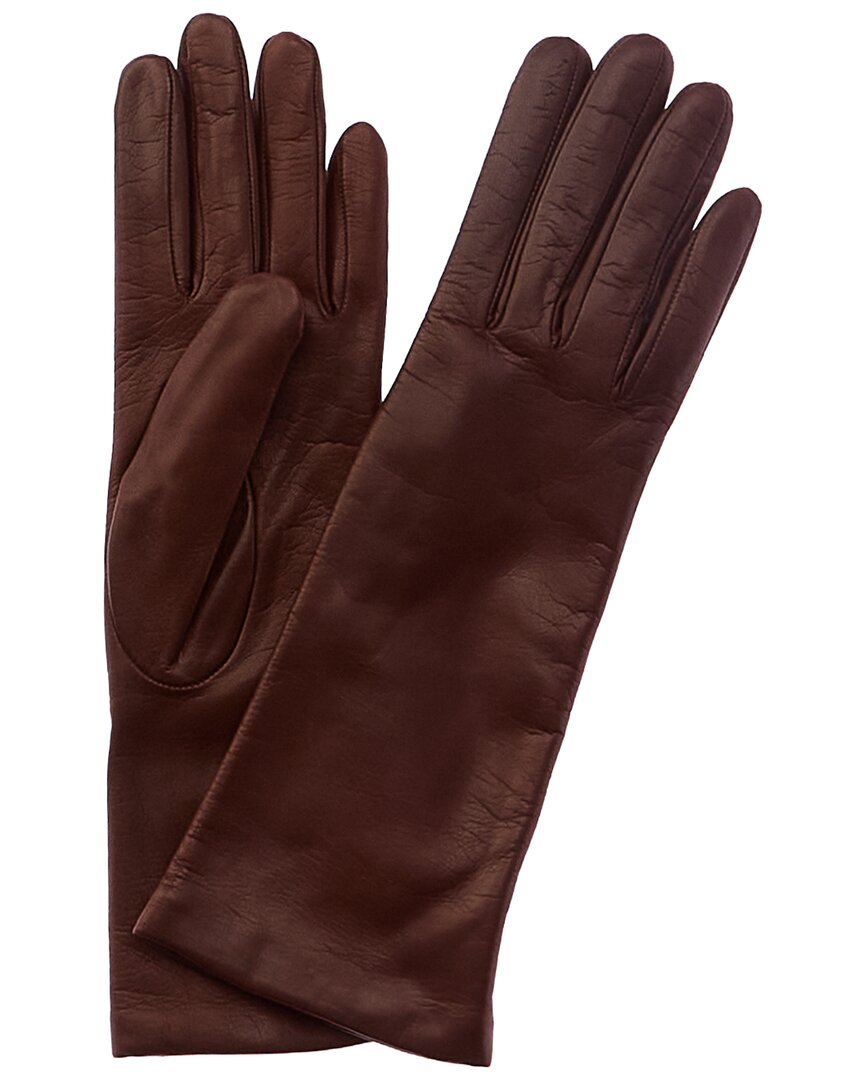 Portolano 4-button Cashmere-lined Leather Gloves In Brown