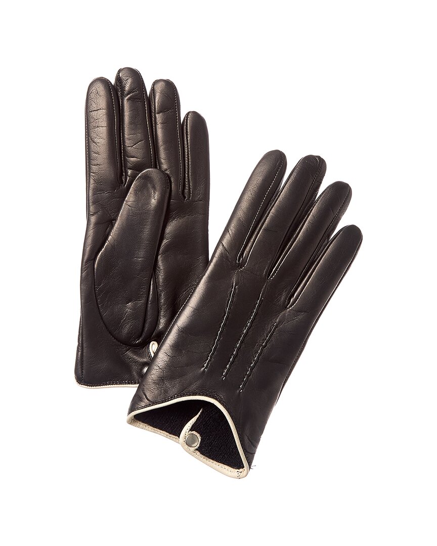 Portolano Cashmere-lined Leather Gloves In Black