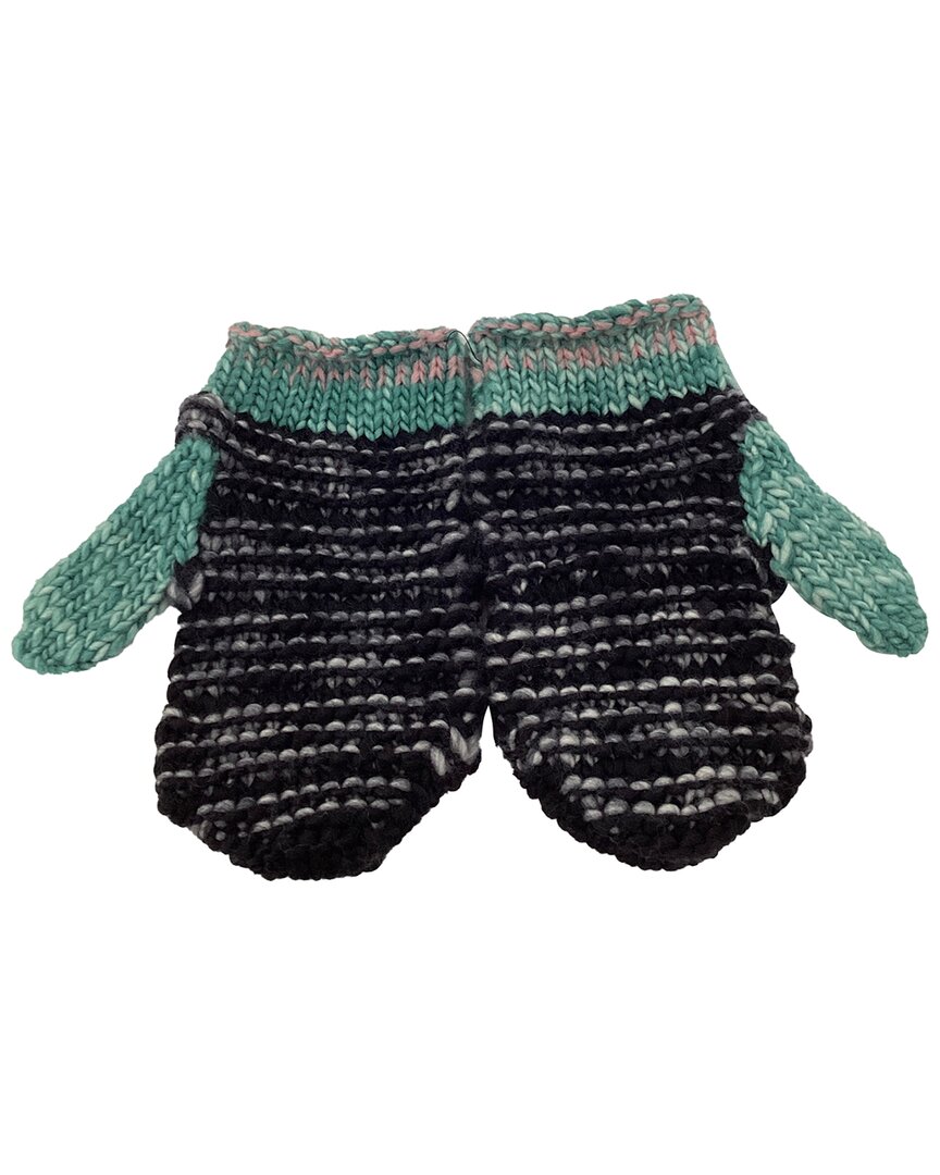 Stella Mccartney Ed Curtis Edition Knit Mittens In Multicolor Wool In Black
