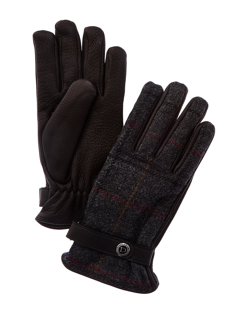 Todd Snyder Dents Muncaster Leather-trim Cashmere-lined Wool Gloves In Brown