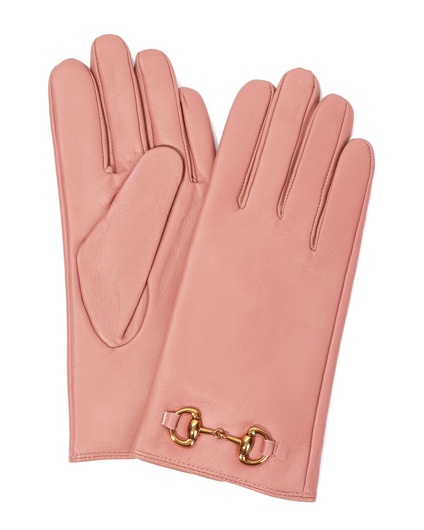 Tiffany & Fred Paris Cashmere-lined Leather Gloves In Pink