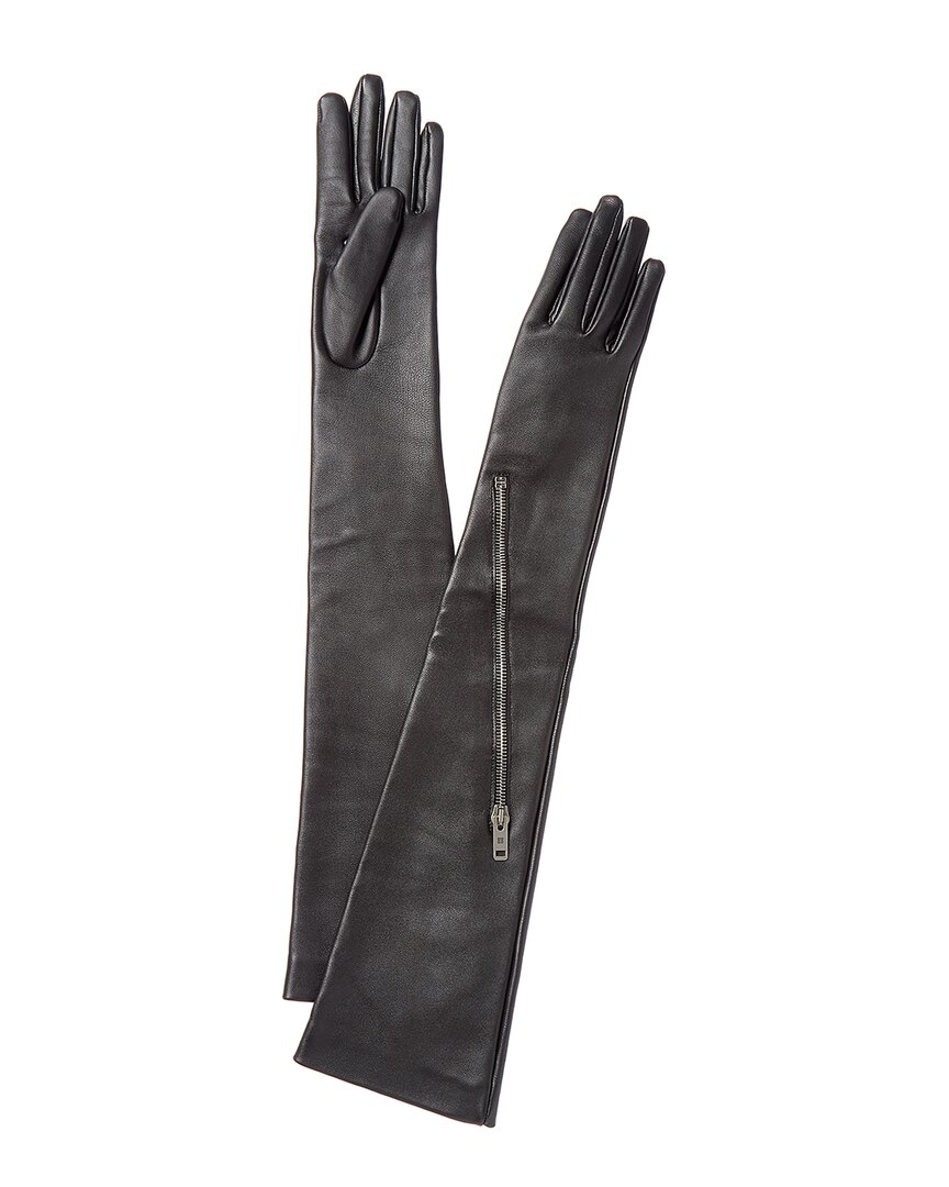 Givenchy Voyou Leather Gloves In Black