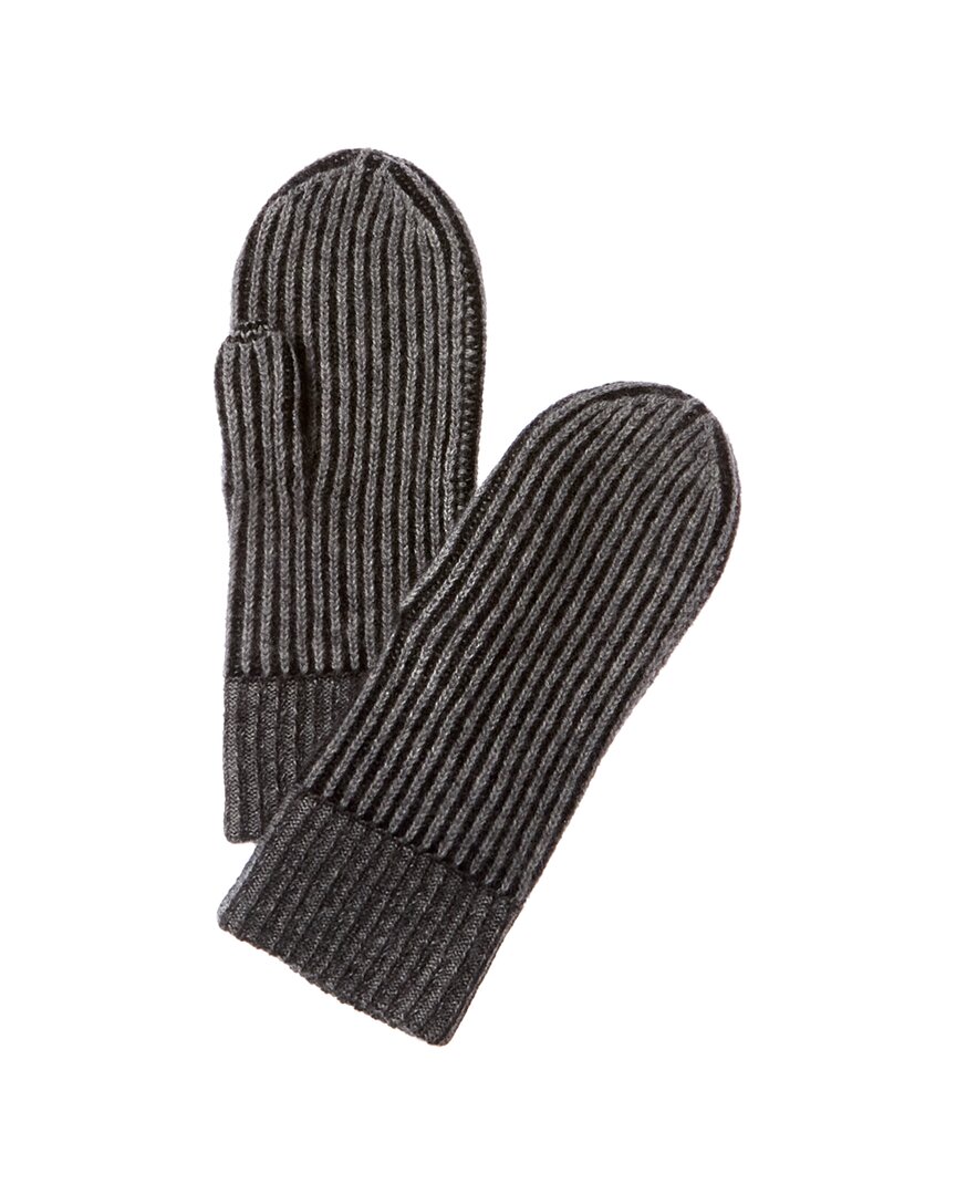 Shop Forte Cashmere Plaited Cashmere Mittens In Grey