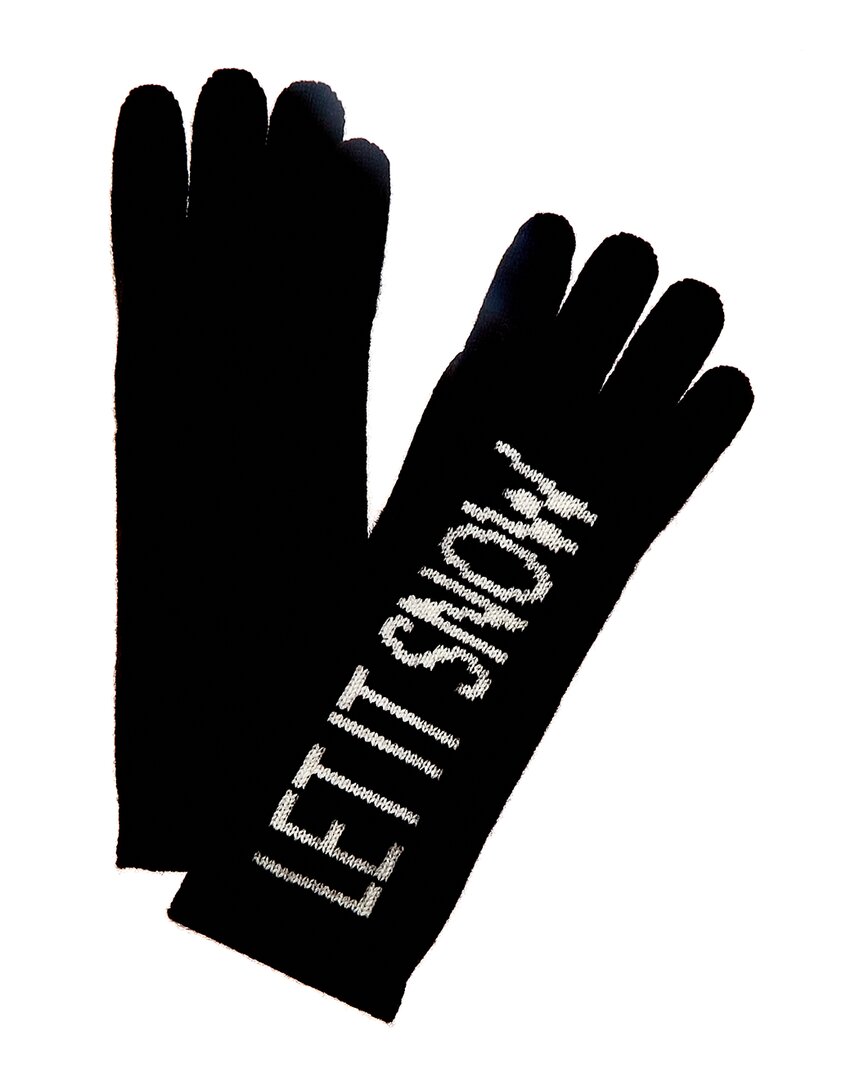 Shop Hannah Rose Let It Snow Cashmere Gloves In Black