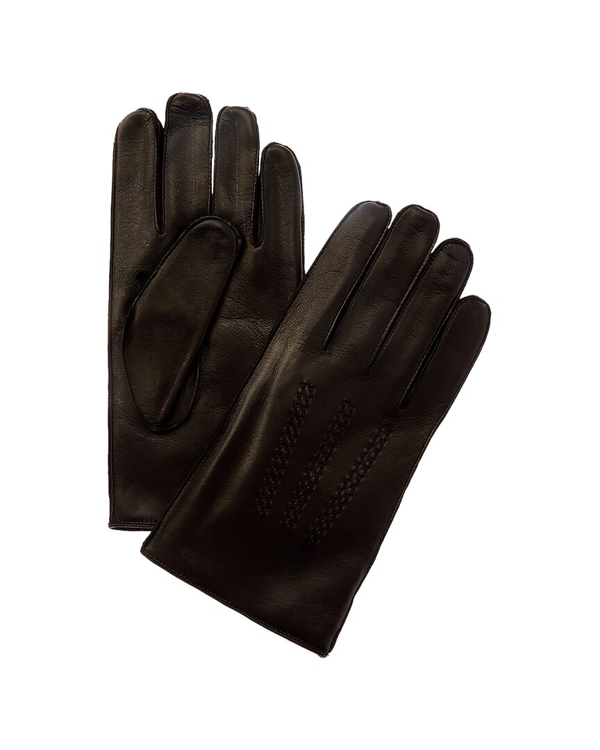 Мужские перчатки Portolano из кожи наппа, черные, на кашемировой подкладке